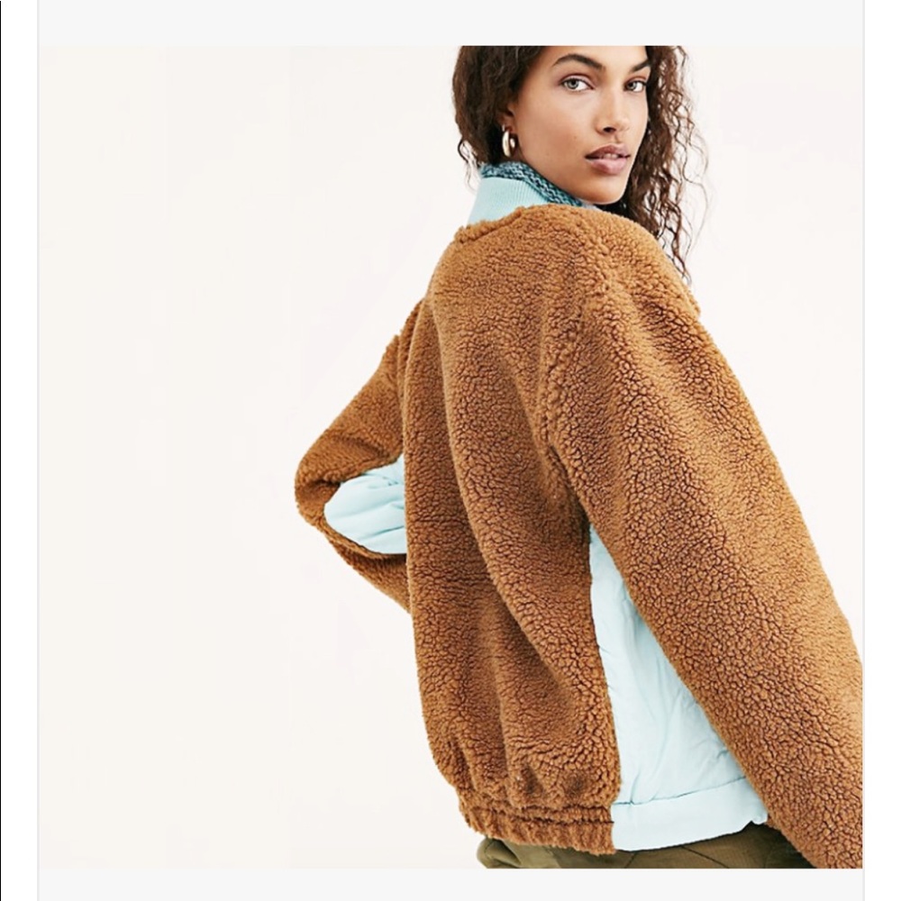 NEW • Free People • Rivington Sherpa Jacket Brown - Picture 2 of 6